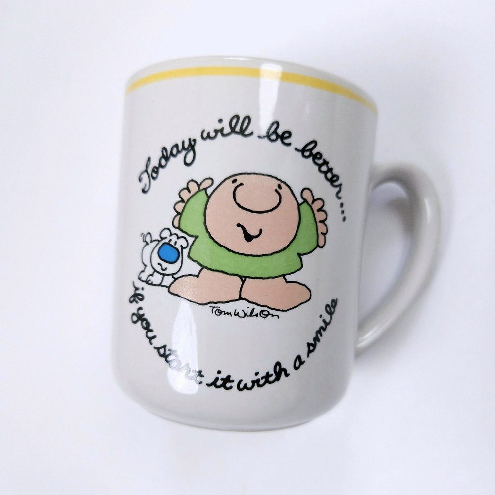 Ziggy Tom Wilson Stoneware Vintage Mug 1983 Today Will be Better Cup